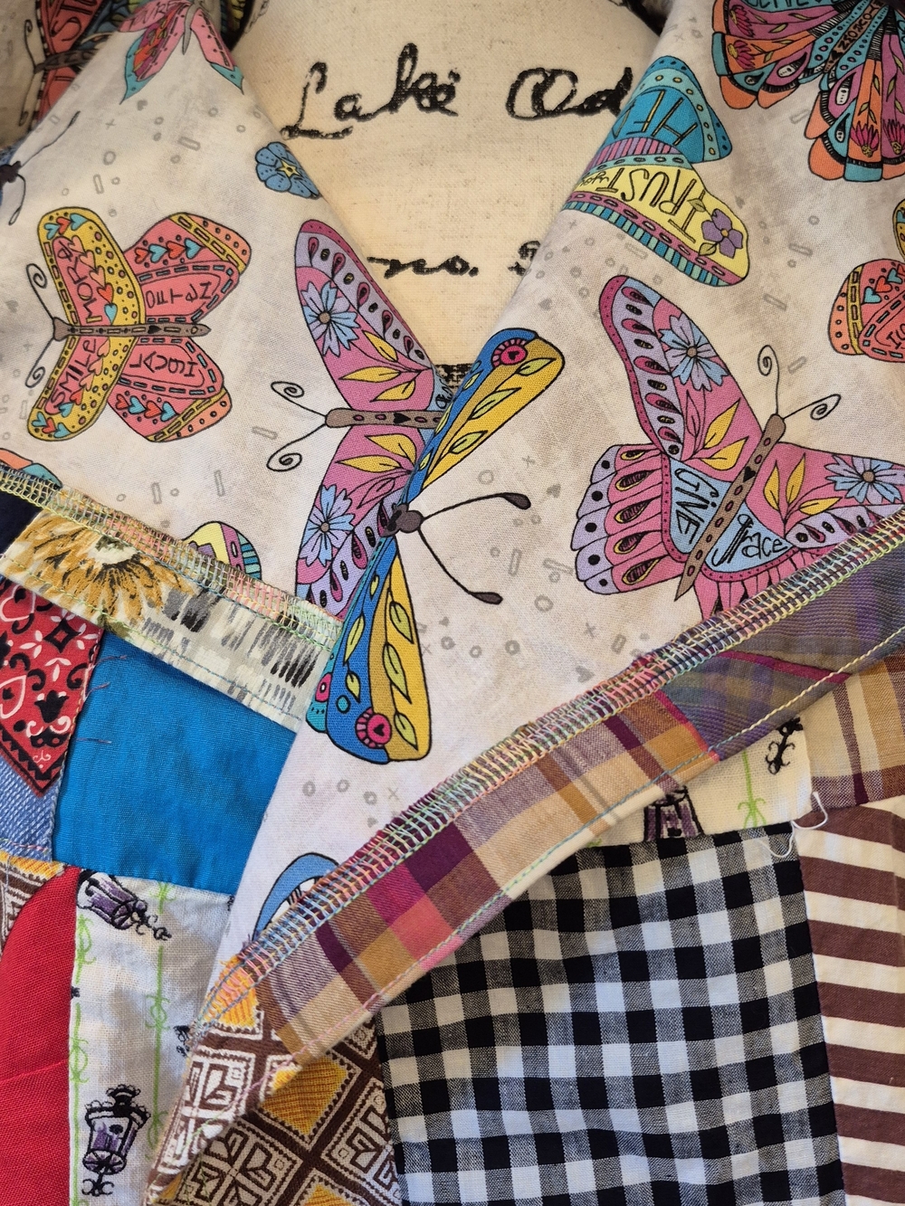Patchwork Multicolor Hooded Bomber Jacket - Picture 4 of 8